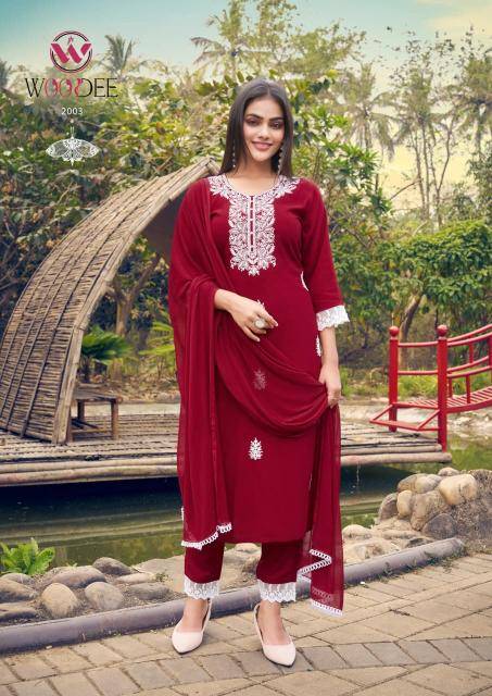 Woodee white lotus vol-2 Kurti exporters in Pune